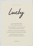 Lucky Word of Intention Framed print 70x100 cm / 28x40″ White frame Linen paper