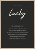 Lucky Word of Intention Framed print 70x100 cm / 28x40″ Wood frame Carbon paper