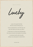 Lucky Word of Intention Framed print 70x100 cm / 28x40″ Wood frame Linen paper