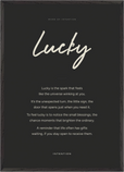 Lucky Word of Intention Framed print A1 (59.4 x 84.1 cm) Black frame Carbon paper