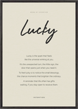 Lucky Word of Intention Framed print A1 (59.4 x 84.1 cm) Black frame Linen paper