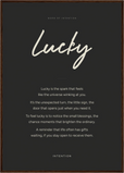 Lucky Word of Intention Framed print A1 (59.4 x 84.1 cm) Dark wood frame Carbon paper