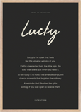 Lucky Word of Intention Framed print A1 (59.4 x 84.1 cm) Wood frame Carbon paper