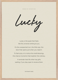 Lucky Word of Intention Framed print A1 (59.4 x 84.1 cm) Wood frame Linen paper