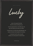 Lucky Word of Intention Framed print A2 (42 x 59.4 cm) Black frame Carbon paper