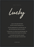 Lucky Word of Intention Framed print A2 (42 x 59.4 cm) Black frame Carbon paper