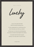 Lucky Word of Intention Framed print A2 (42 x 59.4 cm) Black frame Linen paper