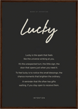 Lucky Word of Intention Framed print A2 (42 x 59.4 cm) Dark wood frame Carbon paper