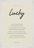 Lucky Word of Intention Framed print A2 (42 x 59.4 cm) White frame Linen paper