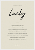 Lucky Word of Intention Framed print A2 (42 x 59.4 cm) White frame Linen paper