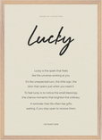 Lucky Word of Intention Framed print A2 (42 x 59.4 cm) Wood frame Linen paper
