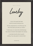 Lucky Word of Intention Framed print A3 (29.7 x 42 cm) Black frame Linen paper