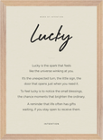 Lucky Word of Intention Framed print A3 (29.7 x 42 cm) Wood frame Linen paper