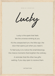 Lucky Word of Intention Framed print A3 (29.7 x 42 cm) Wood frame Linen paper
