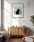 Misty Mind Framed print 60x80 cm / 24x32″ Dark wood frame in interior