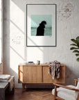 Misty Mind Framed print 70x100 cm / 28x40″ Black frame in interior