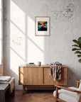 Moving Smiles Framed print 30x40 cm / 12x16″ Wood frame in interior