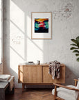 Moving Smiles Framed print 45x60 cm / 18x24″ Wood frame in interior
