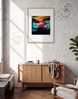 Moving Smiles Framed print 60x80 cm / 24x32″ Wood frame in interior