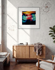 Moving Smiles Framed print 70x70 cm / 28x28″ White frame in interior