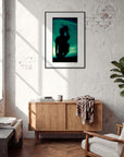 Dancing Cowboy Framed print A1 (59.4 x 84.1 cm) Black frame in interior