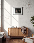 Never too Late Framed print 40x50 cm / 16x20″ Black frame in interior