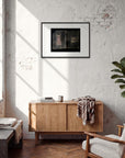 Never too Late Framed print 50x70 cm / 20x28″ Black frame in interior