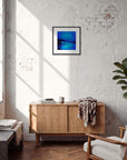 Nocturne Velvet Framed print 40x40 cm / 16x16″ Black frame in interior