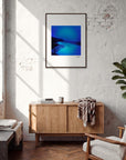 Nocturne Velvet Framed print 60x80 cm / 24x32″ Dark wood frame in interior