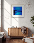 Nocturne Velvet Framed print 70x70 cm / 28x28″ Wood frame in interior