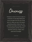 Oneness Word of Intention Framed print 13x18 cm / 5x7″ Black frame Carbon paper