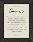 Oneness Word of Intention Framed print 13x18 cm / 5x7″ Black frame Linen paper