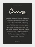 Oneness Word of Intention Framed print 13x18 cm / 5x7″ White frame Carbon paper
