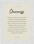 Oneness Word of Intention Framed print 13x18 cm / 5x7″ White frame Linen paper