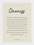 Oneness Word of Intention Framed print 13x18 cm / 5x7″ White frame Linen paper