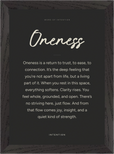 Oneness Word of Intention Framed print 21x29.7 cm / 8x12" Black frame Carbon paper