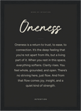 Oneness Word of Intention Framed print 21x29.7 cm / 8x12" Black frame Carbon paper