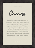 Oneness Word of Intention Framed print 21x29.7 cm / 8x12" Black frame Linen paper