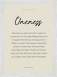 Oneness Word of Intention Framed print 21x29.7 cm / 8x12" White frame Linen paper