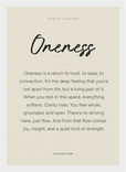 Oneness Word of Intention Framed print 21x29.7 cm / 8x12" White frame Linen paper