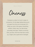 Oneness Word of Intention Framed print 21x29.7 cm / 8x12" Wood frame Linen paper