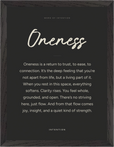 Oneness Word of Intention Framed print 30x40 cm / 12x16″ Black frame Carbon paper