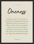 Oneness Word of Intention Framed print 30x40 cm / 12x16″ Black frame Linen paper