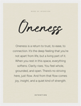 Oneness Word of Intention Framed print 30x40 cm / 12x16″ White frame Linen paper