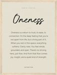 Oneness Word of Intention Framed print 30x40 cm / 12x16″ Wood frame Linen paper
