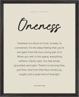 Oneness Word of Intention Framed print 40x50 cm / 16x20″ Black frame Linen paper