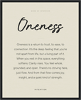 Oneness Word of Intention Framed print 40x50 cm / 16x20″ Black frame Linen paper
