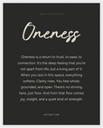 Oneness Word of Intention Framed print 40x50 cm / 16x20″ White frame Carbon paper