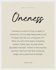 Oneness Word of Intention Framed print 40x50 cm / 16x20″ White frame Linen paper