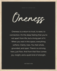 Oneness Word of Intention Framed print 40x50 cm / 16x20″ Wood frame Carbon paper